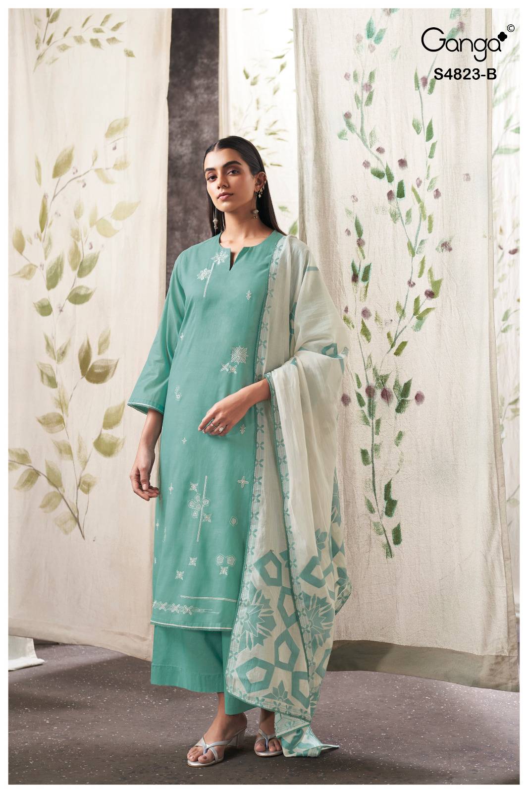 KAZELLEA 4823 Series By GANGAFASHION Stylish Beautiful Colourful PURE BEMBERG MUL Dresses At Wholesale Price
